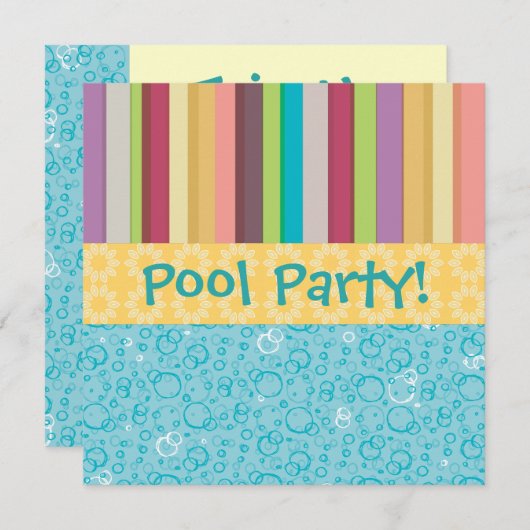 Blasen und Streifen Einladung (Vorne/Hinten)