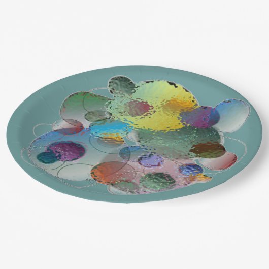 Blasen unter Glas Pappteller (Schrägansicht)