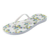 Blasen von Iridescent Rainbow Soap Bubbles Badesandalen (Schrägansicht)