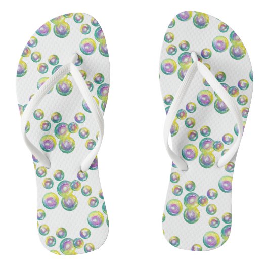 Blasen von Iridescent Rainbow Soap Bubbles Badesandalen (Fußbett)