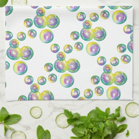 Blasen von Iridescent Rainbow Soap Bubbles Geschirrtuch (Gefaltet)