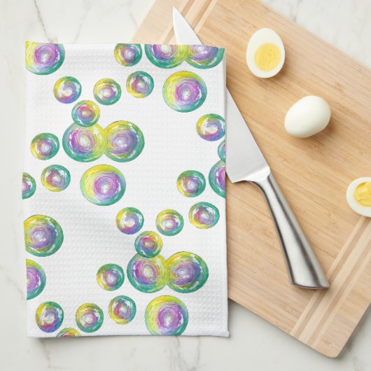 Blasen von Iridescent Rainbow Soap Bubbles Geschirrtuch (Viertel Falte)