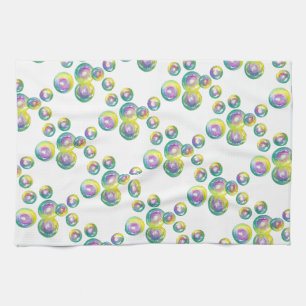 Blasen von Iridescent Rainbow Soap Bubbles Geschirrtuch