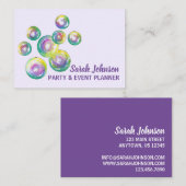 Blasen von Rainbow Soap Blubbles Party Event Plane Visitenkarte (Vorne/Hinten)