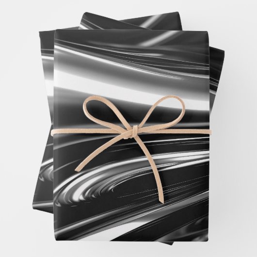 Blasen von Silbermetall Geschenkpapier Set (Beispiel)