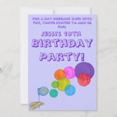 Blasenbläschen (Regenbogen) (Geburtstag) Einladung (Vorderseite)