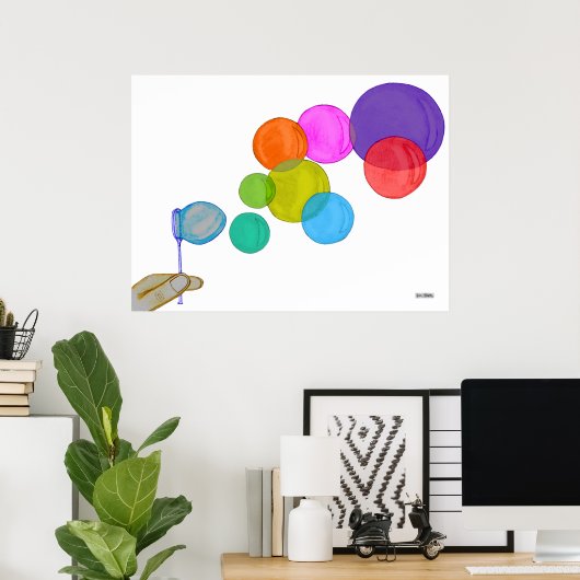 Blasenbläschen (Regenbogen) Poster (Heimbüro)