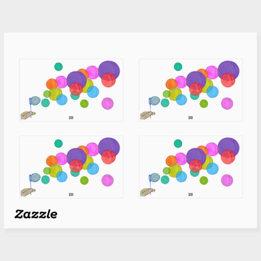 Blasenbläschen (Regenbogen) Rechteckiger Aufkleber (Blatt)