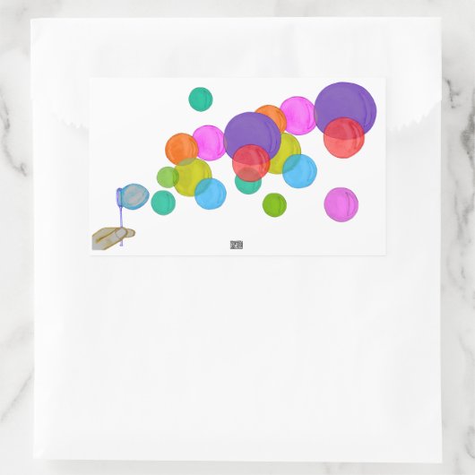 Blasenbläschen (Regenbogen) Rechteckiger Aufkleber (Tasche)