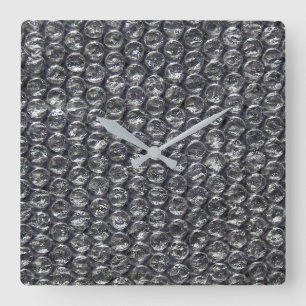 Blasenfolie Quadratische Wanduhr