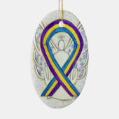 Blasenkrebs-Bewusstsein Band-Engel-Ornament Keramikornament (Rechts)