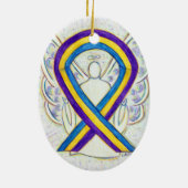Blasenkrebs-Bewusstsein Band-Engel-Ornament Keramikornament (Hinten)