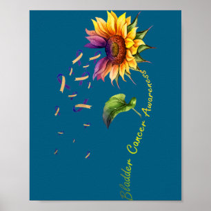 Blasenkrebs-Bewusstsein Sonnenblume Überlebender D Poster