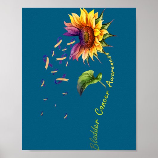 Blasenkrebs-Bewusstsein Sonnenblume Überlebender D Poster (Vorne)