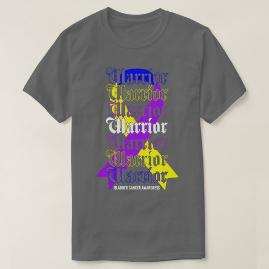 Blasenkrebs-Sensibilisierungskampagne Tricolor Rib T-Shirt (Design vorne)