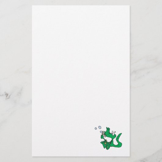 Blasenkrokodil Briefpapier (Vorderseite)