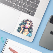 Blasenkunstkunst Aufkleber (Laptop mit iPhone)