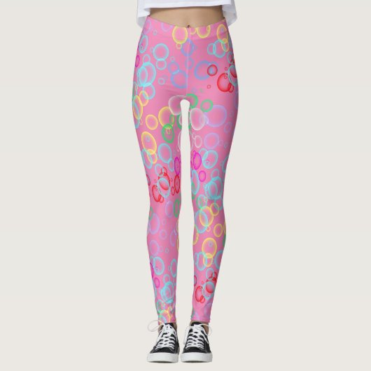 Blasenmuster 02.b Pink BG Leggings (Vorderseite)