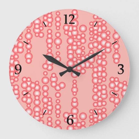 Blasenstrom, Korallenrosa Große Wanduhr (Vorderseite)