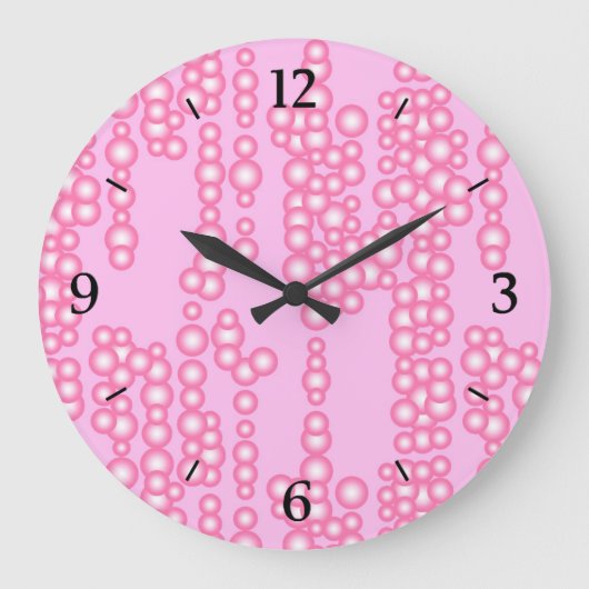 Blasenstrom, pastellrosa große wanduhr (Vorderseite)
