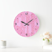 Blasenstrom, pastellrosa große wanduhr (Zuhause)