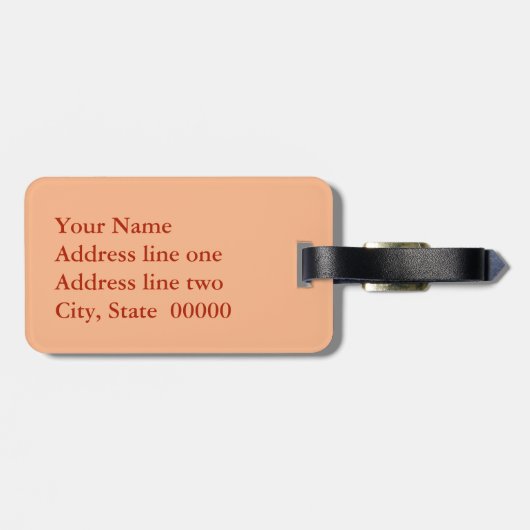 Blasenstrom, Pfirsich Gepäckanhänger (Rückseite horizontal)