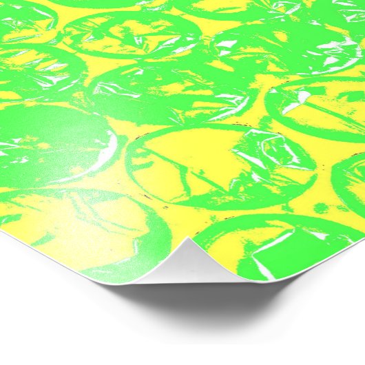 Blasenverpackung für grünen und gelben Pop Fotodruck (Ecke)