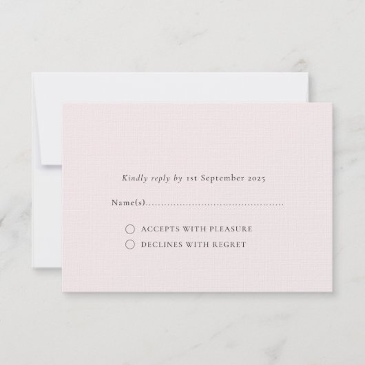 Bläser Romantischer Minimaler Schlichter Hintergru RSVP Karte (Vorderseite)