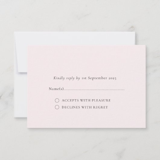 Bläser Romantischer Minimaler Schlichter Hintergru RSVP Karte (Vorderseite)
