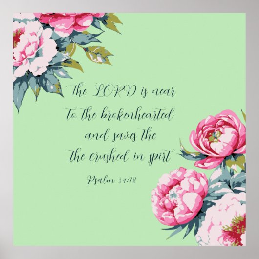 Bläserbibelschrift Psalm34:18 Poster (Vorne)