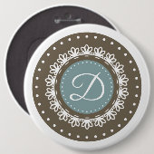 Bläserblau, personalisiertes klassisches Foto Button (Vorne & Hinten)