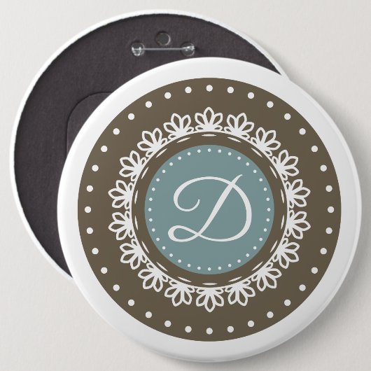 Bläserblau, personalisiertes klassisches Foto Button (Vorne & Hinten)