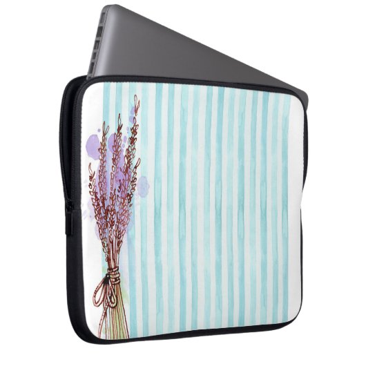 Bläserblauer Pflanze Laptopschutzhülle (Vorne Rechts)