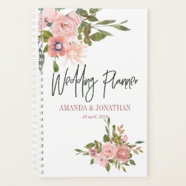Bläserblüte und Rose Gold Hochzeitsplaner Planer