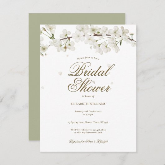 Bläserblütendusche Einladung (Vorne/Hinten)