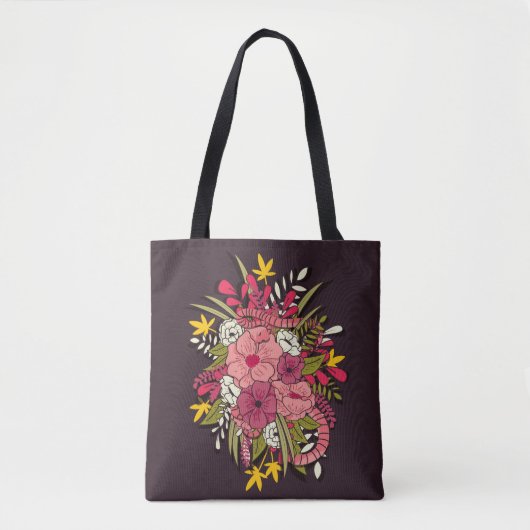 Bläserbotanische Handgezeichnete Vintage Keule Tasche (Vorderseite)