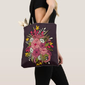 Bläserbotanische Handgezeichnete Vintage Keule Tasche (Von Nahem)