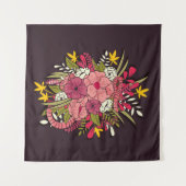 Bläserbotanische Handgezeichnete Vintage Keule Wandteppich (Vorderseite (Horizontal))