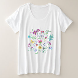 Bläserbotanisches Muster Große Größe T-Shirt