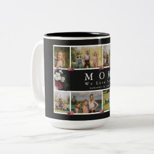 Bläserchic Monogram Custom Foto Collage Mutter Zweifarbige Tasse