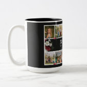 Bläserchic Monogram Custom Foto Collage Mutter Zweifarbige Tasse (Links)