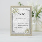 Bläserei Gerahmt, Gold & Silver Wedding RSVP (Stehend Vorderseite)