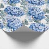 Bläserfarben - Blaue Hydrangeas Geschenkpapier (Ecke)
