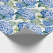 Bläserfarben - Blaue Hydrangeas Geschenkpapier (Ecke)