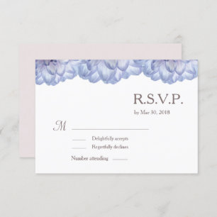 Bläserfarbene Blütenblätter Hochzeit RSVP Einladung