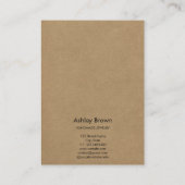 Bläserfarbene handgefertigte Schmuckstücke Ohrenan Visitenkarte (Rückseite)