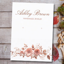 Bläserfarbene handgefertigte Schmuckstücke Ohrenan Visitenkarte