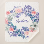 Bläserfarbene, individuell anpassbare Mädchenname Sherpadecke (Vorderseite)