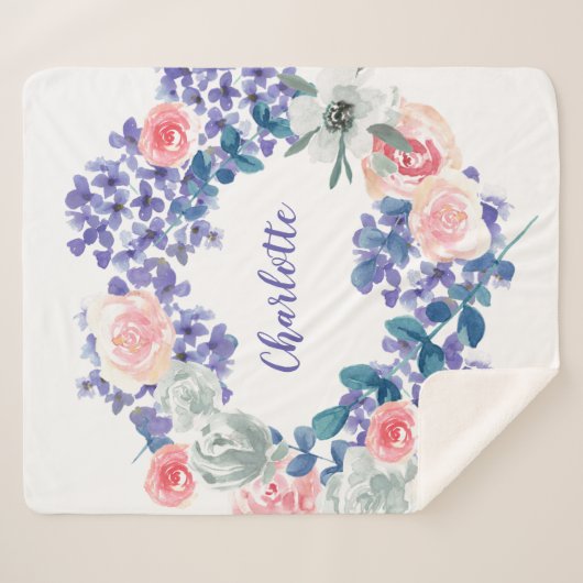 Bläserfarbene, individuell anpassbare Mädchenname Sherpadecke (Vorderseite (Horizontal))