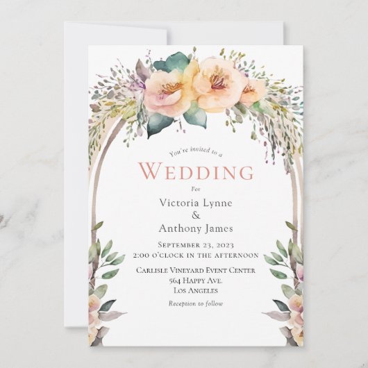 Bläserfarbene Rahmen Hochzeitsfeiern Einladung (Vorderseite)